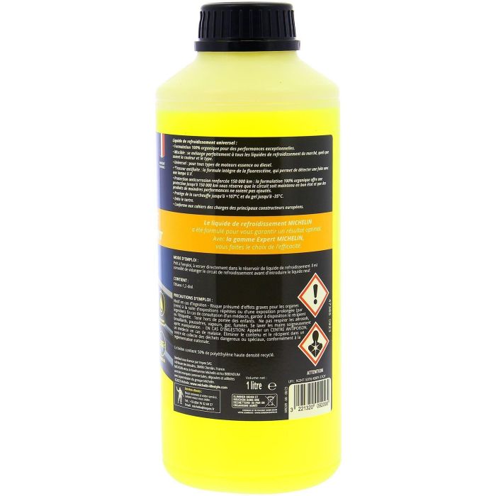 Liquide de refroidissement - MICHELIN - Jaune - UNIVERSEL tous moteurs - 1L 4