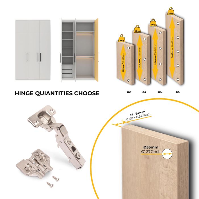 Emuca Lot de 20 charnières coudées X91 à fermeture amortie et embases euro, Hauteur 0, Acier, nickelé 6 Emuca Lot de 20 charnières coudées X91 à fermeture amortie et embases euro, Hauteur 0, Acier, nickelé 6