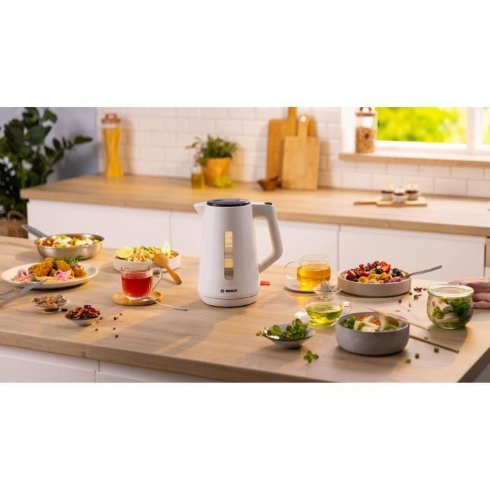 Bouilloire - BOSCH - TWK1M121 MyMoment - Blanche - capacité 1,7L - base 360° - rangement du cordon -3 sécurités automatiques 2 Bouilloire - BOSCH - TWK1M121 MyMoment - Blanche - capacité 1,7L - base 360° - rangement du cordon -3 sécurités automatiques 2