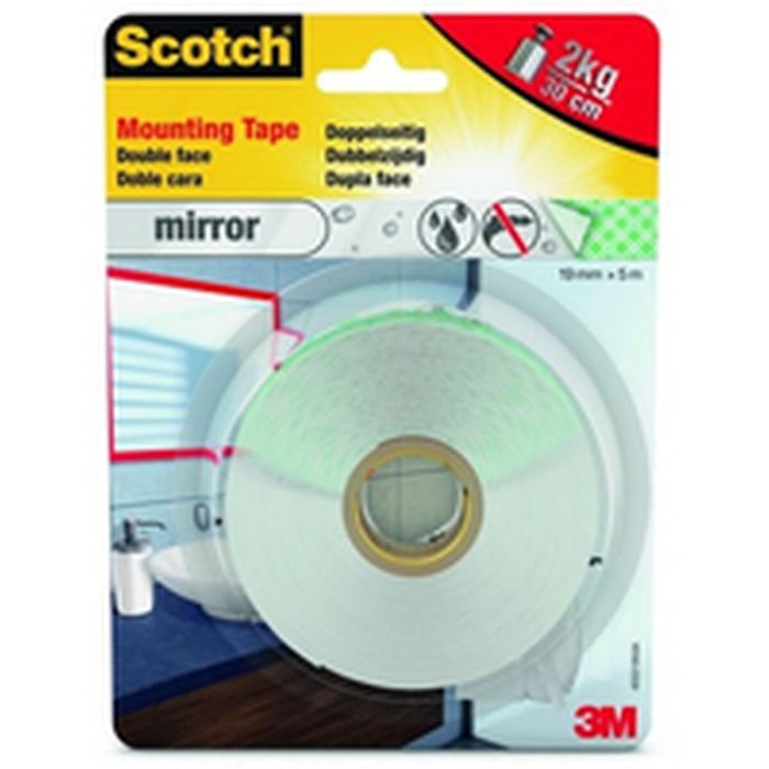 Ruban adhésif double face Scotch 5 kg 19 mm x 5 m Transparent Miroirs 4