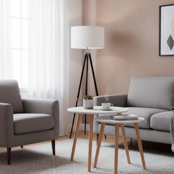 Jeu de 2 tables Max Home Blanc 50 x 50 x 50 cm (2 Unités) 5