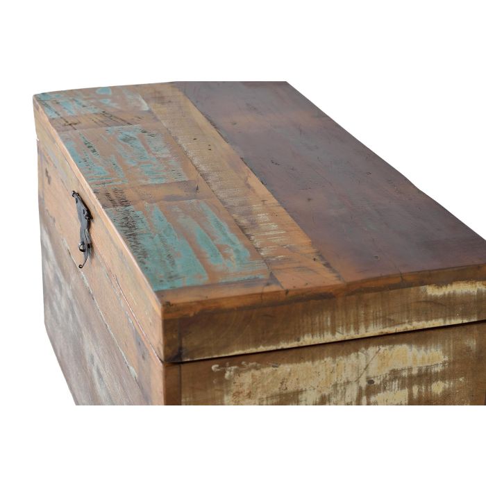 GINER Y COLOMER - Baûl de Rangement Artisanal en Bois Recyclé Multicolor - Coffre 80x40x40 cm, Grande Capacité, avec Ouverture Supérieure