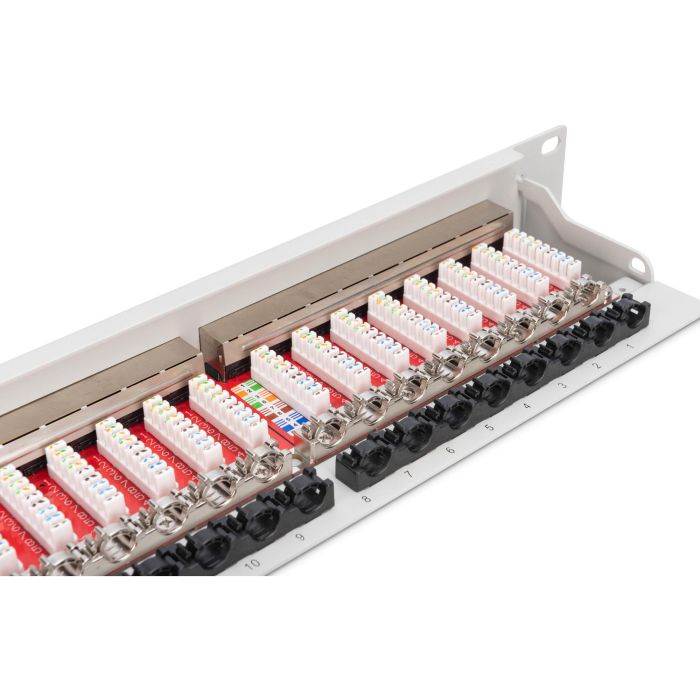 DIGITUS Patchpanel 1HE 24-Port Cat6a geschirmt lichtgrau 4