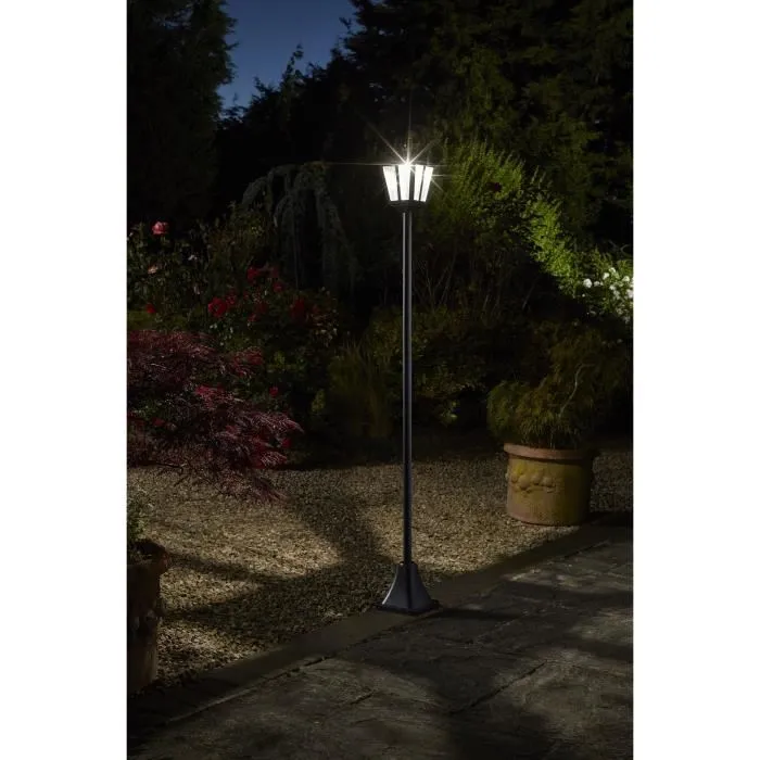 Smart Solar Lampadaire Solaire d'Extérieur Lanterne 365 - 170 cm, LED 100 lm Blanc Froid, Lentille Verre Effet Goutte, Structure Métal Noir Smart Solar Lampadaire Solaire d'Extérieur Lanterne 365 - 170 cm, LED 100 lm Blanc Froid, Lentille Verre Effet Goutte, Structure Métal Noir