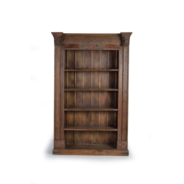 GINER Y COLOMER Bibliothèque en bois de manguier et bois récupéré, 4 étagères, design unique, marron, 222x142x56 cm 0 GINER Y COLOMER Bibliothèque en bois de manguier et bois récupéré, 4 étagères, design unique, marron, 222x142x56 cm 0