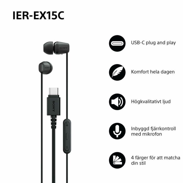 Casque Sony IEREX15CB Noir 9