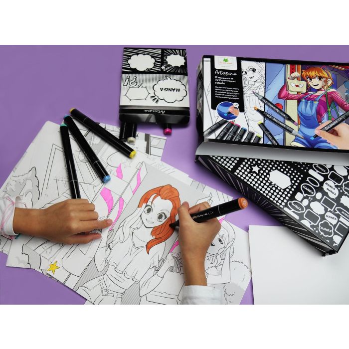 Coffret créatif - SYCOMORE - Layout et marqueurs - Manga Fille - Des 10 ans 1 Coffret créatif - SYCOMORE - Layout et marqueurs - Manga Fille - Des 10 ans 1