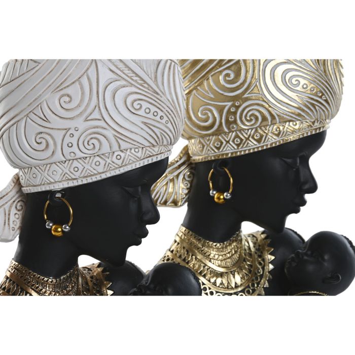 Figurine Décorative Home ESPRIT Blanc Noir Doré Africaine 15 x 9 x 25 cm (2 Unités) 4 Figurine Décorative Home ESPRIT Blanc Noir Doré Africaine 15 x 9 x 25 cm (2 Unités) 4