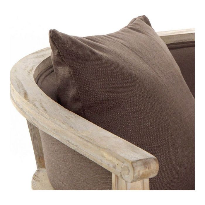 Canapé DKD Home Decor Marron Lin Bois d'hévéa Traditionnel (122 x 69 x 72 cm) 4 Canapé DKD Home Decor Marron Lin Bois d'hévéa Traditionnel (122 x 69 x 72 cm) 4
