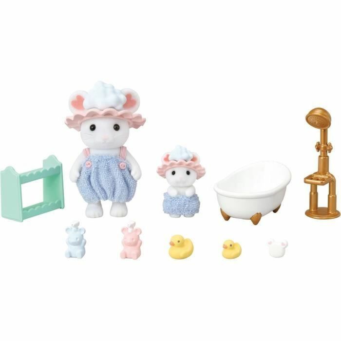 Personnage articulé Sylvanian Families Baño de malvaviscos de los hermanos ratones animaux 1