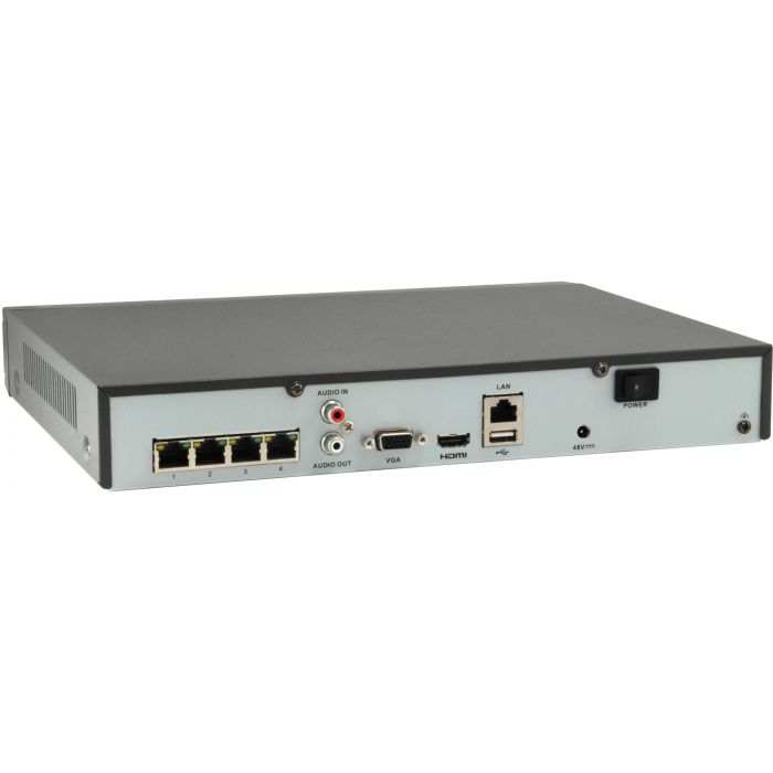 NVR-0504 4-Kanal Netzwerk Videorek. PoE H.265/264 5