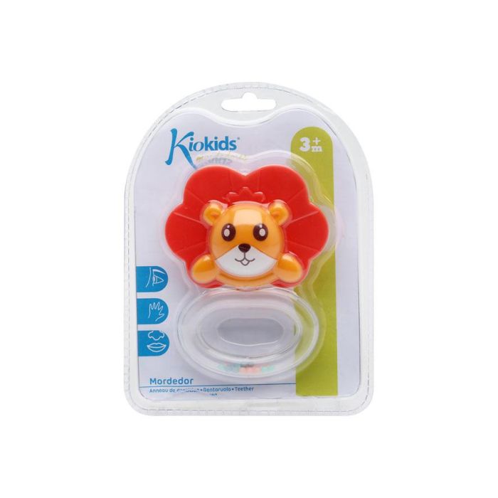 Anneau de dentition et hochet lion en silicone souple, jouet sensoriel pour bébé avec effet sonore, recommandé à partir de 3 mois