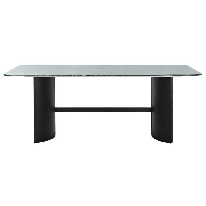 Table de Salle à Manger Home ESPRIT Noir Vert Métal Verre trempé 200 x 100 x 76 cm 1