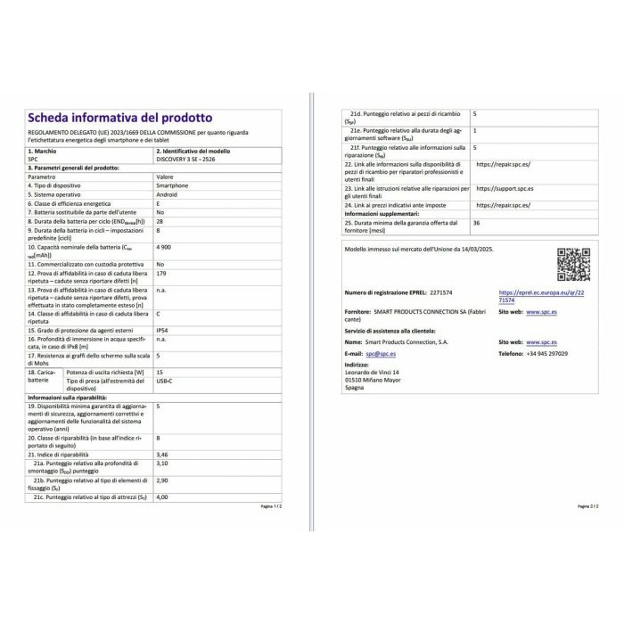 Smartphone SPC Discovery 3 SE 6,8" 4 GB RAM 64 GB Noir Gris Unisoc 2