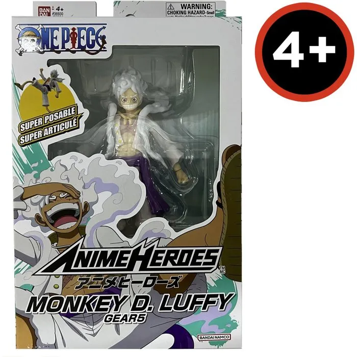 Bandai 37054 - Figurine Anime Heroes One Piece Luffy Gear 5 - Figurine d'action articulée 17 cm - Bandai Bandai 37054 - Figurine Anime Heroes One Piece Luffy Gear 5 - Figurine d'action articulée 17 cm - Bandai