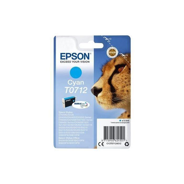 EPSON Cartouche d'encre T0712 Cyan - Guépard  (C13T07124012) 1