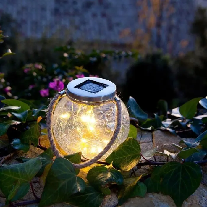 Lumisky LUM3760093544122 Jeu de 2 boules solaires Crack Ball Cord 13 cm LED Blanc Chaud 1