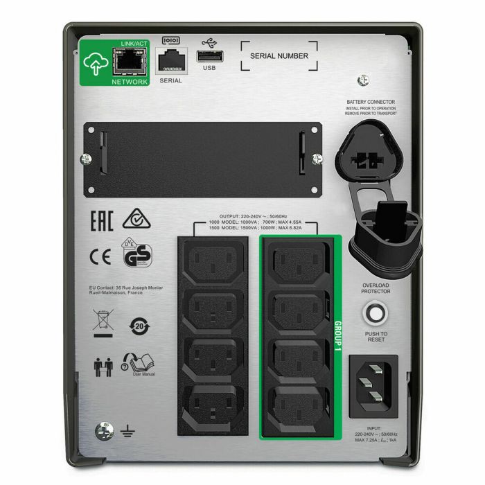 Système d'Alimentation Sans Interruption Interactif APC SMT1500IC 1000 W 2