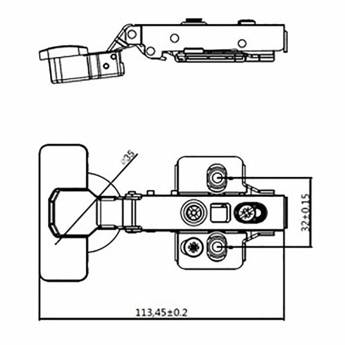 Charnière EDM 85652 BC05 Acier 35 mm Piston 1