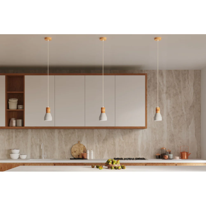 SOL Lampe Suspendue QUBIC SOL-SL.0963 Bois et Béton Noir/Gris Industriel Moderne 15