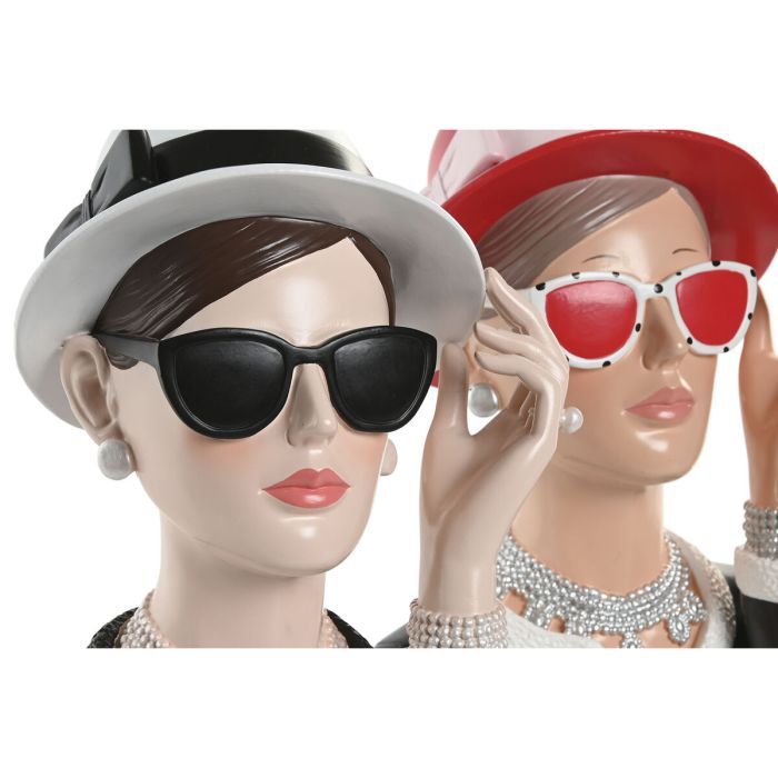 Figurine Décorative Home ESPRIT Noir Rouge Femme 17,5 X 14 X 27 CM (2 Unités) 2