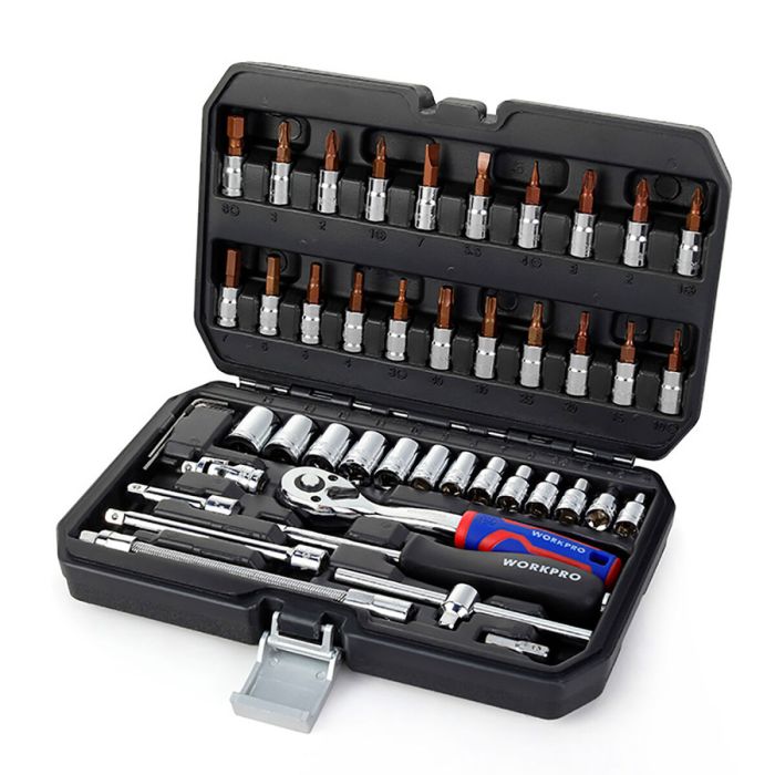 Jeu de clés à douille Workpro 1/4" 46 Pièces 7