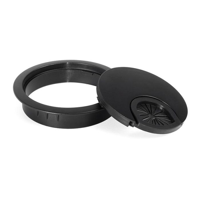 Pasacable Zmk Palma Ø60 H13,5 Negro Herrajes Alk 1