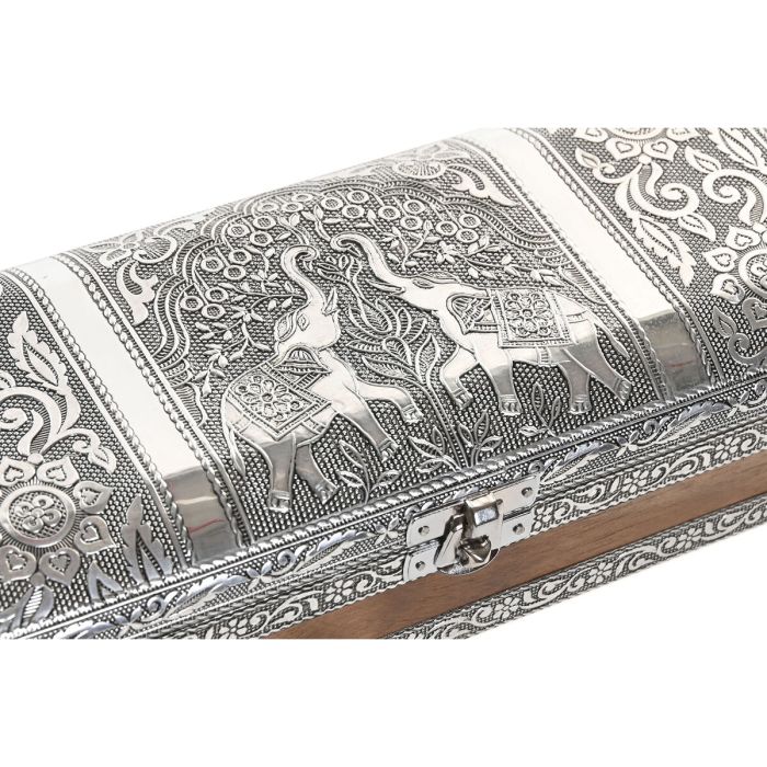 Boîte à bijoux Home ESPRIT Argenté Naturel Bois Aluminium 22,5 x 10 x 6,5 cm 1 Boîte à bijoux Home ESPRIT Argenté Naturel Bois Aluminium 22,5 x 10 x 6,5 cm 1