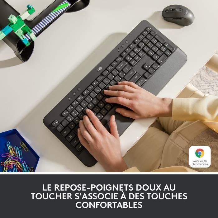 Clavier - Sans fil - Logitech - Signature K650 - AZERTY - Ergonomique avec repose-poignets - Graphite 1