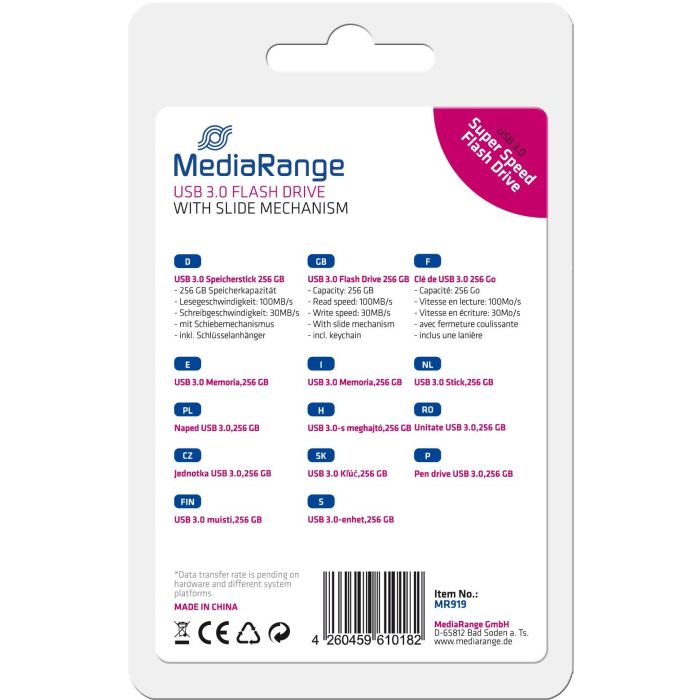 STICK 256GB MEDIARANGE USB-Flash-Laufwerk USB 3.0 5