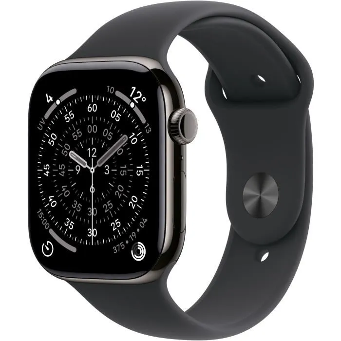 Apple Watch Series 11 GPS + Cellular 42 mm Caja Titanio Color Pizarra Correa Deportiva Negra Talla S/M MF84ZRA 0 Apple Watch Series 11 GPS + Cellular 42 mm Caja Titanio Color Pizarra Correa Deportiva Negra Talla S/M MF84ZRA 0