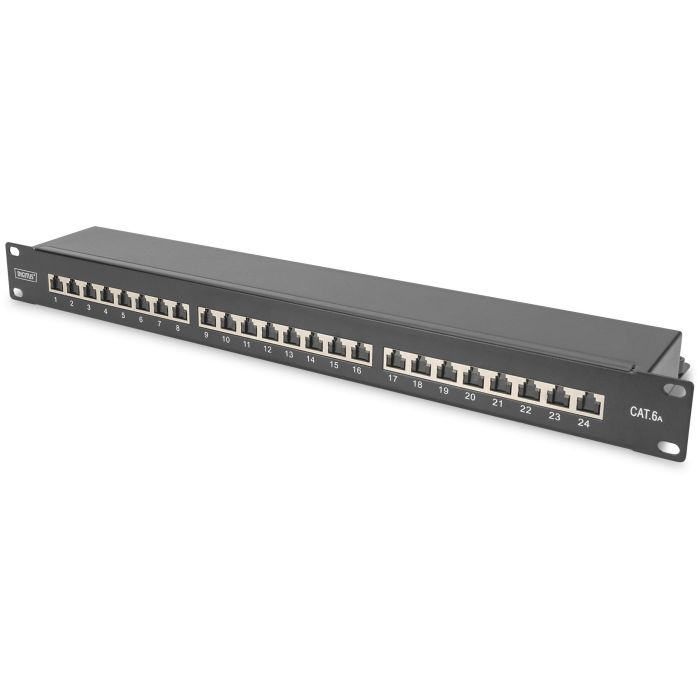 DIGITUS Patchpanel 1HE 24-Port Cat6a geschirmt schwarz 0 DIGITUS Patchpanel 1HE 24-Port Cat6a geschirmt schwarz 0