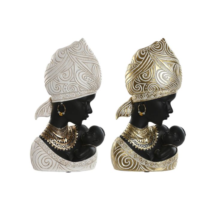 Figurine Décorative Home ESPRIT Blanc Noir Doré Africaine 15 x 9 x 25 cm (2 Unités) 0 Figurine Décorative Home ESPRIT Blanc Noir Doré Africaine 15 x 9 x 25 cm (2 Unités) 0