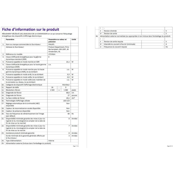Monitor Gaming Philips 272V8LA/00 27" Full HD LCD 5