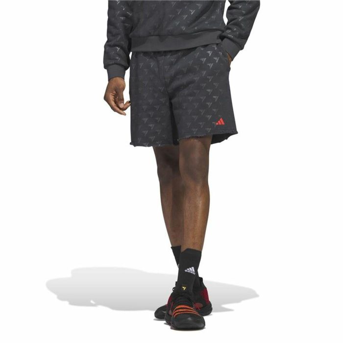Short de Basket pour Homme Adidas Trae Allover Print Gris 4