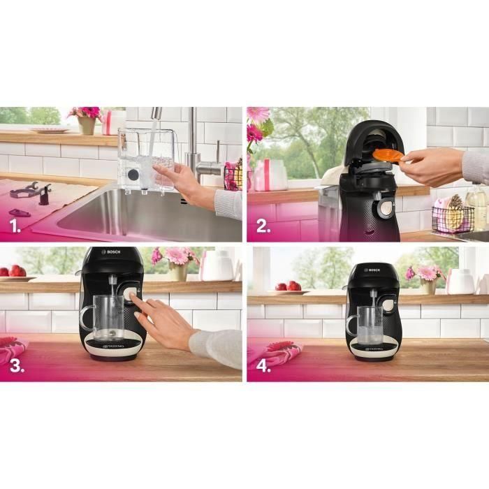 Bosch TASSIMO T10 Happy Vanille - Machine à café multi-boissons 1400W avec réservoir 0,7L et nettoyage automatique
