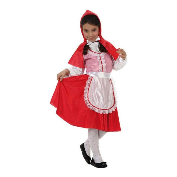 Déguisement de Caperucita Roja pour Fille 5-6 Ans - Costume Chaperon Rouge avec Capuche, Chemise, Tablier et Jupe - Fantaisie