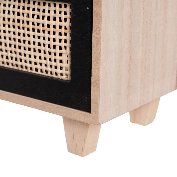 Boîte à bijoux HEARTS Blanc Noir Naturel Canne Plastique Bois MDF 17 x 11 x 32 cm 3