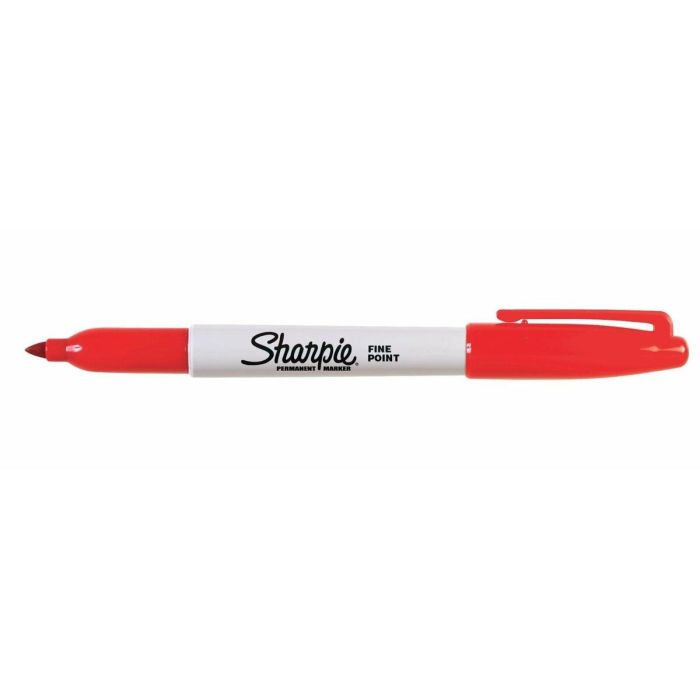 Marqueur permanent Sharpie Fine Point Rouge (12 Unités) 2 Marqueur permanent Sharpie Fine Point Rouge (12 Unités) 2