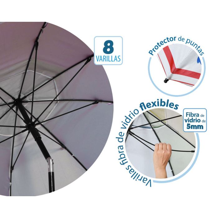Parasol de plage Rouge Ø 180 cm SPF50+ Ancre 2 Parasol de plage Rouge Ø 180 cm SPF50+ Ancre 2
