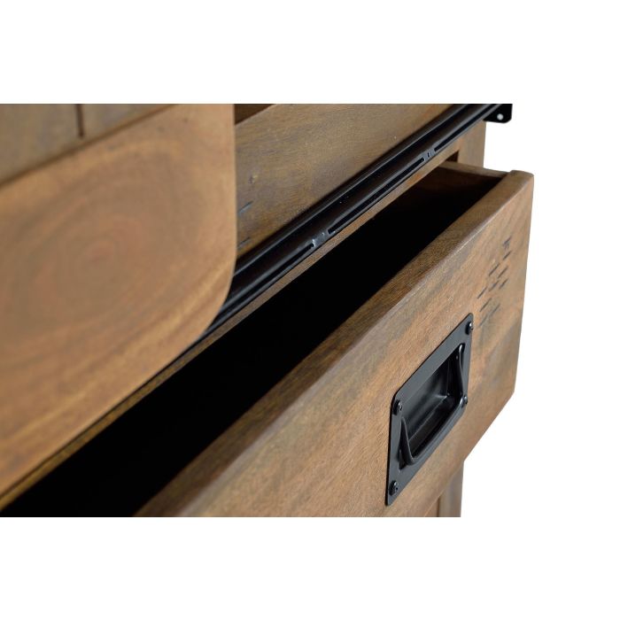 GINER Y COLOMER - Armoire Buffet Style Industriel en Bois de Manguier avec Détails Métal - Porte Coulissante, 3 Tiroirs - Dimensions 150x90x45 cm 3