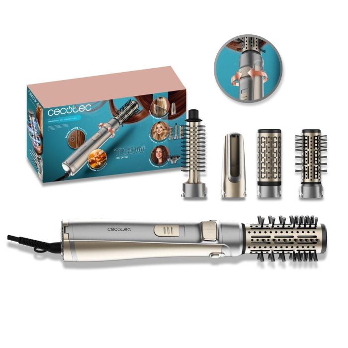 Brosse à coiffer Cecotec CeramicCare 5in1 AirBrush Gyro 1000 W 1100 W 900 W Gris 0 Brosse à coiffer Cecotec CeramicCare 5in1 AirBrush Gyro 1000 W 1100 W 900 W Gris 0