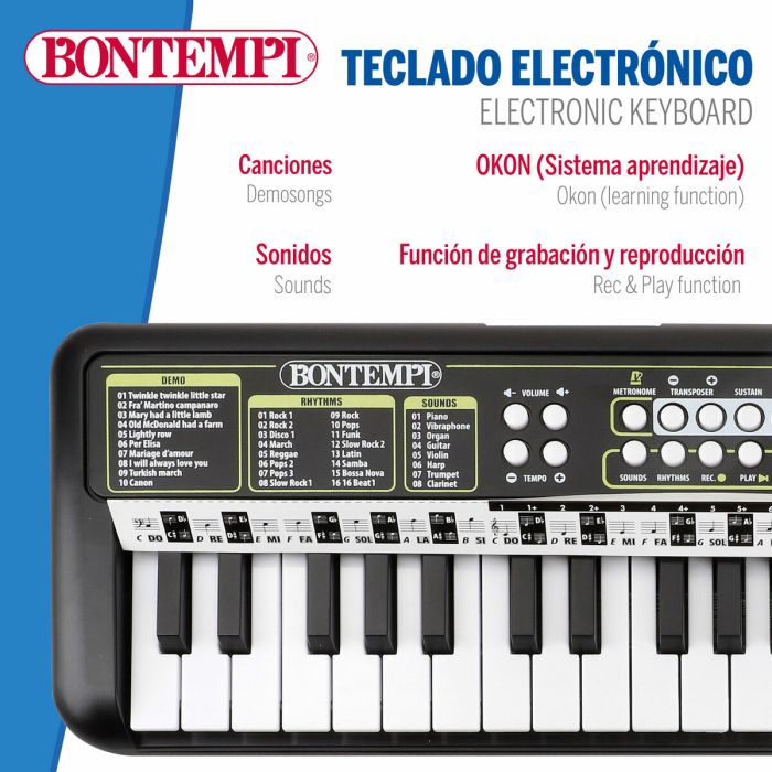 Clavier 37 Touches Bontempi 42 x 4 x 15 cm (6 Unités) 5 Clavier 37 Touches Bontempi 42 x 4 x 15 cm (6 Unités) 5