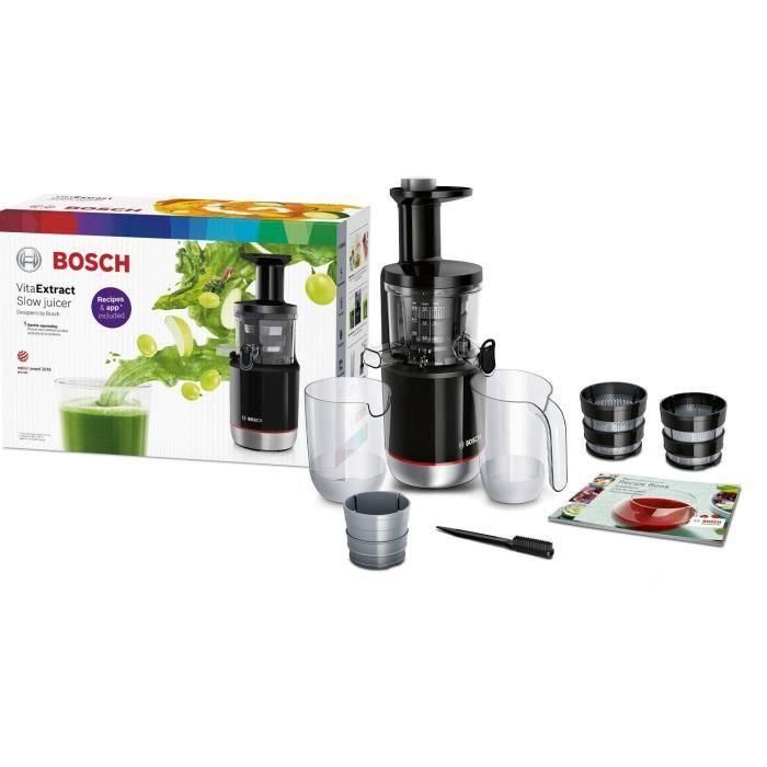 Extracteur de jus - BOSCH - MESM731M VitaExtract - Noir/inox - 150 W - 1 vitesse + reverse - syst. de sécurité sur le couvercle 4