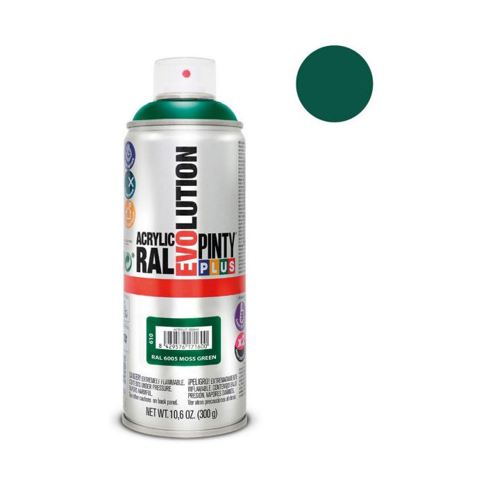 Peinture en spray Pintyplus Evolution RAL 6005 400 ml Moss Green 1