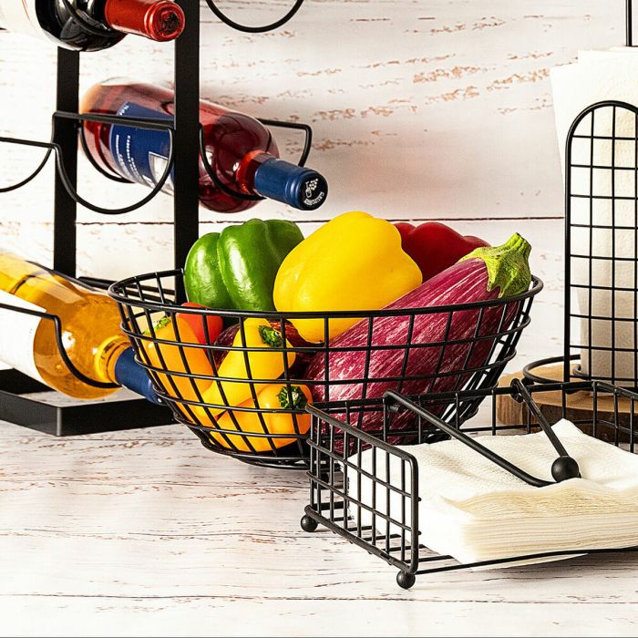 Coupe à fruits Quid Ebano 28 x 11,5 cm Noir Métal 1 Coupe à fruits Quid Ebano 28 x 11,5 cm Noir Métal 1