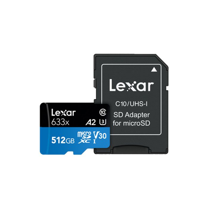 Carte Mémoire Micro SD avec Adaptateur Lexar 633x 512 GB 1