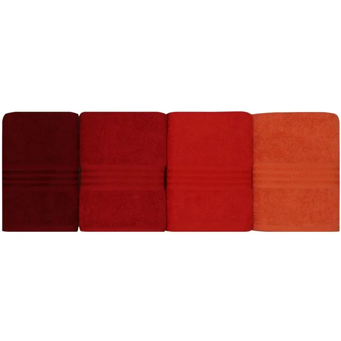 Ensemble de 4 serviettes de main en coton 100% - 50 x 90 cm - Orange - Douces et absorbantes pour salle de bain Ensemble de 4 serviettes de main en coton 100% - 50 x 90 cm - Orange - Douces et absorbantes pour salle de bain