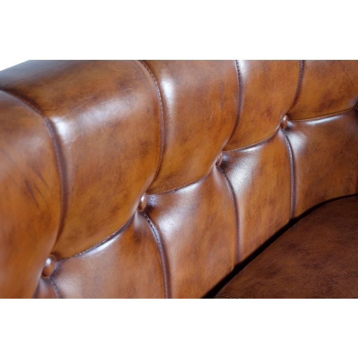 GINER Y COLOMER - Fauteuil en cuir véritable et structure métal marron - 115x73x80 cm (LxPxH) 5