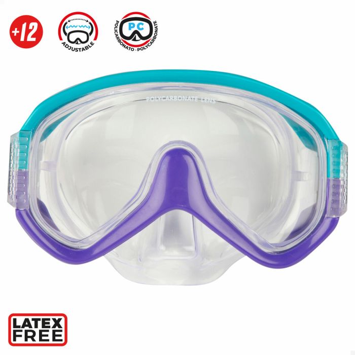 Masque de Plongée avec Tube AquaSport Turquoise (6 Unités) 3